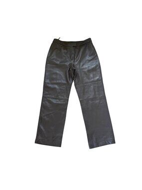 III State Women's Leather Pants 12 Grunge Y2K 90s Goth Punk Straight Leg Lined